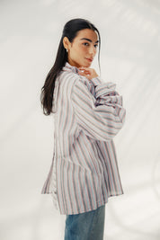 Button-down blouse - multicolored White And Red