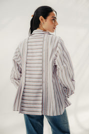 Button-down blouse - multicolored White And Red