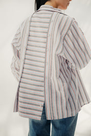 Button-down blouse - multicolored White And Red