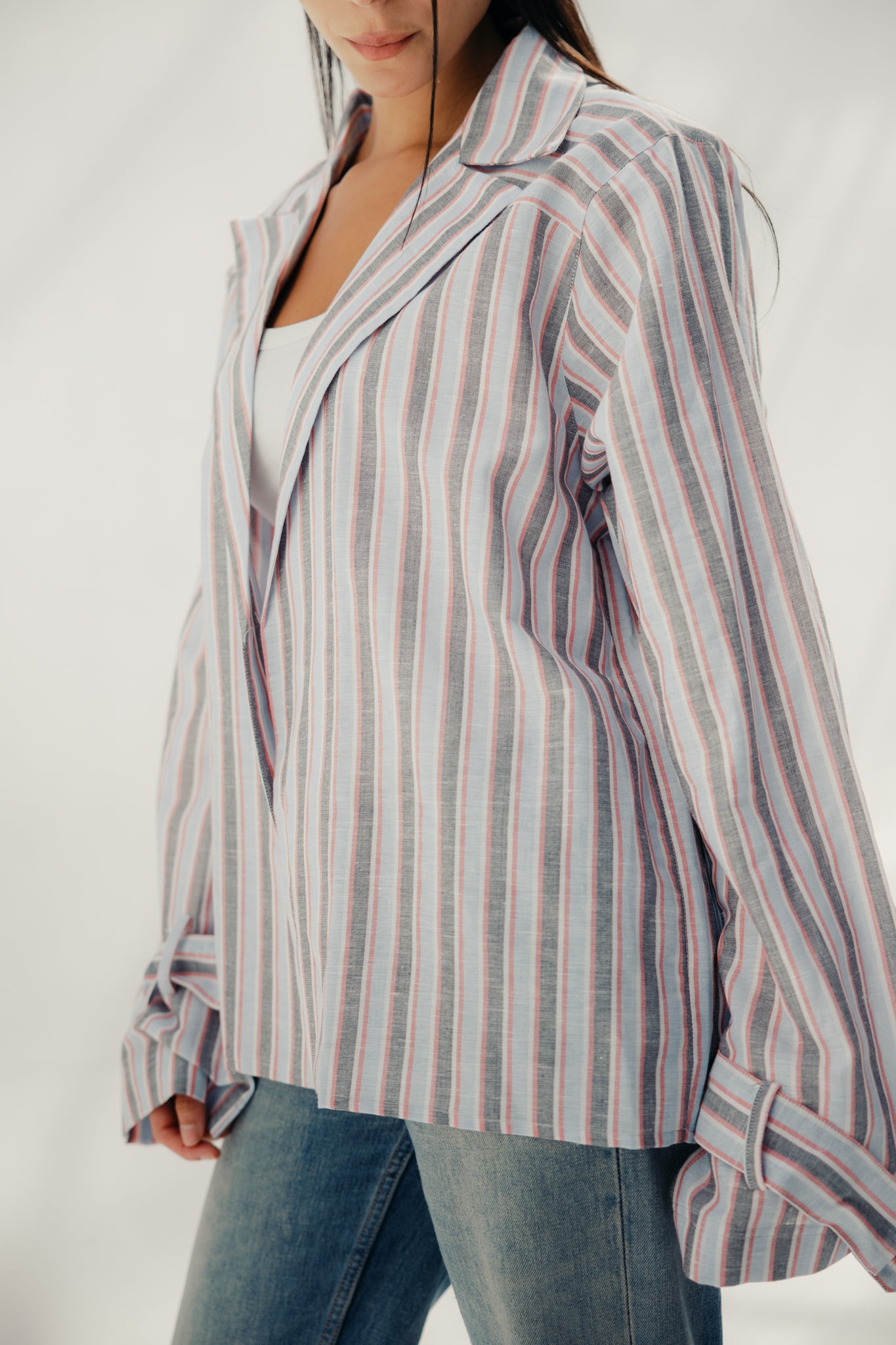 Button-down blouse - multicolored White And Red
