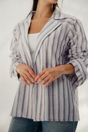 Button-down blouse - multicolored White And Red