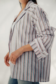 Button-down blouse - multicolored White And Red
