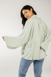 Satin Serenity Ensemble - Jacket Mint