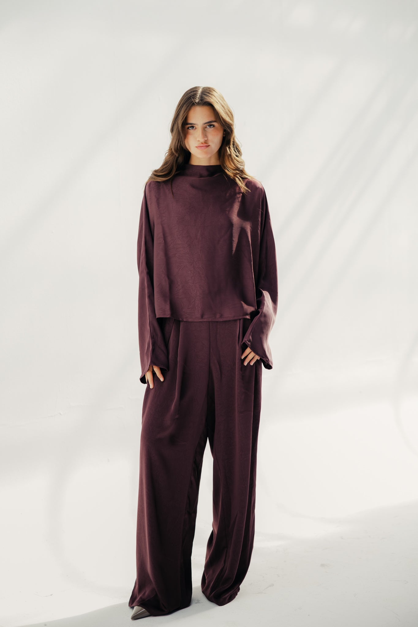 TOP SATIN Burgundy