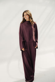 TOP SATIN Burgundy