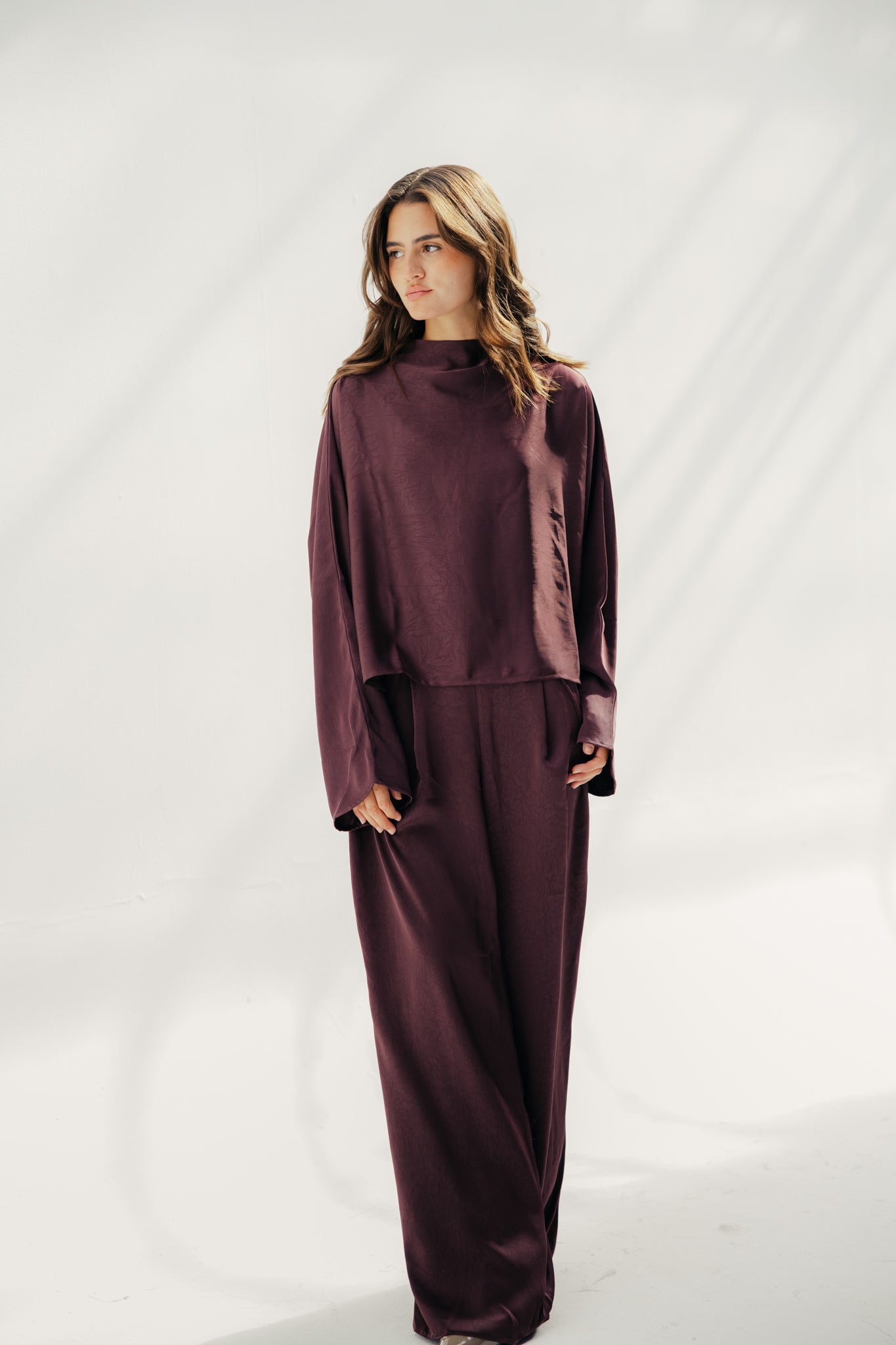 Pants Satin Burgundy