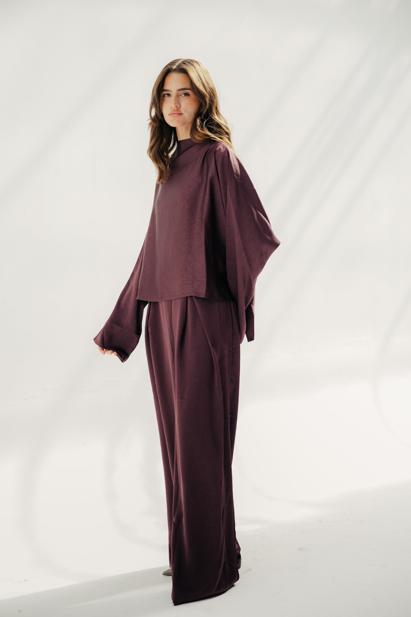 TOP SATIN Burgundy