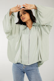 Satin Serenity Ensemble - Jacket Mint