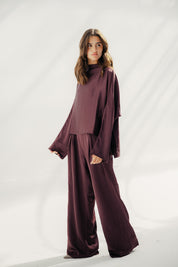 Pants Satin Burgundy