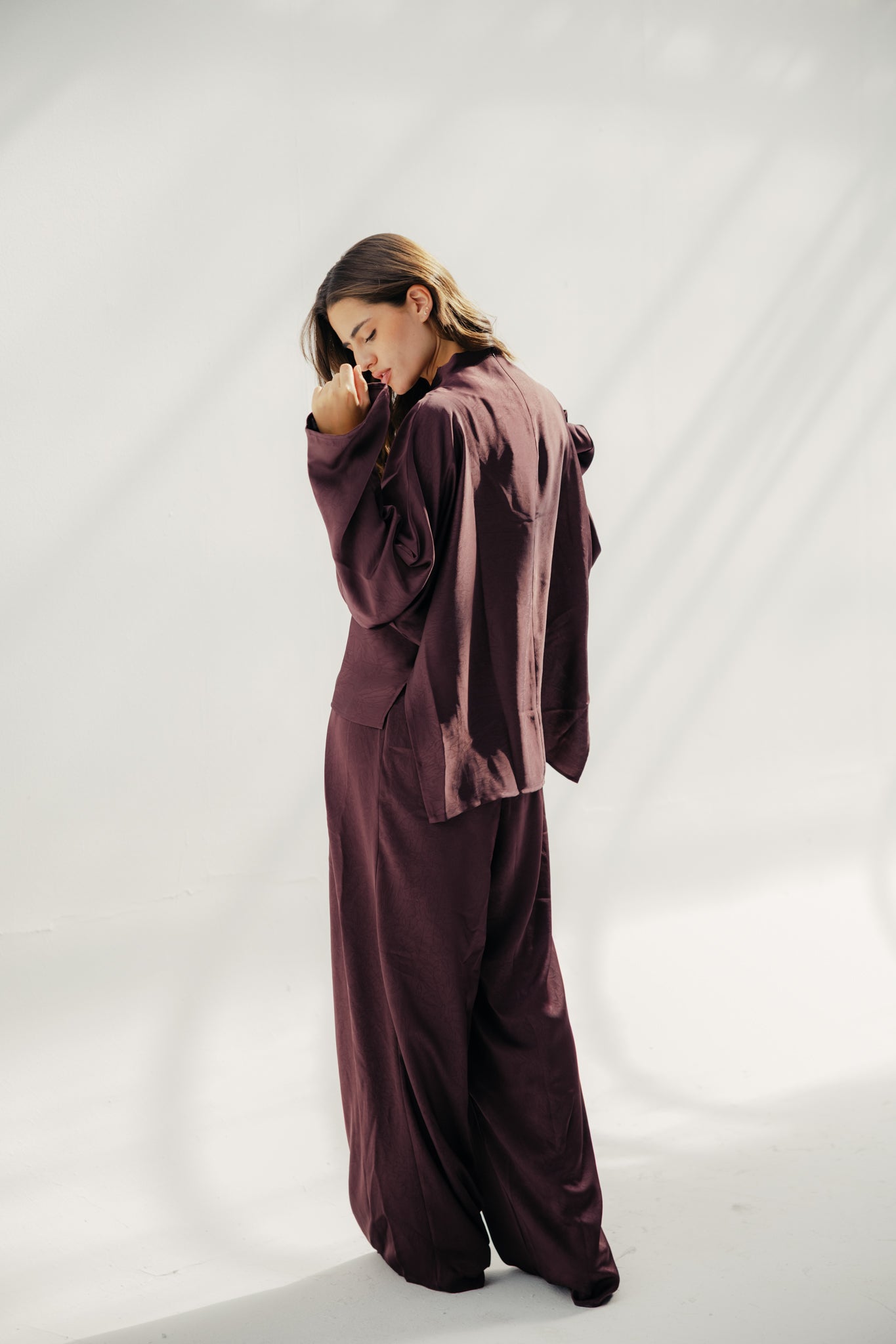 TOP SATIN Burgundy
