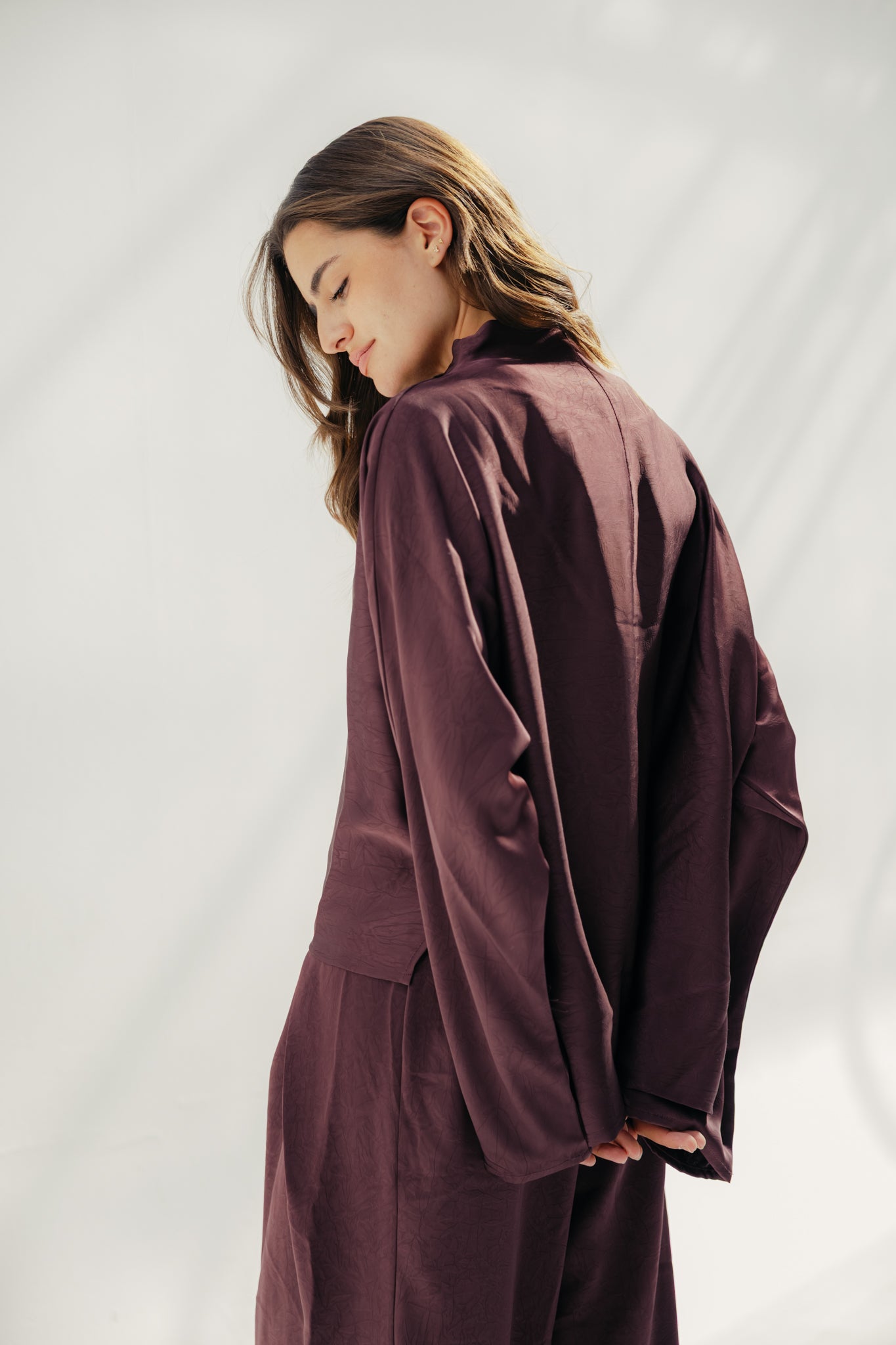 TOP SATIN Burgundy