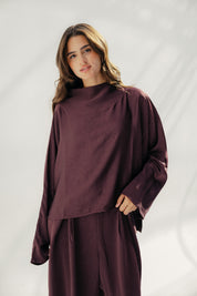 TOP SATIN Burgundy