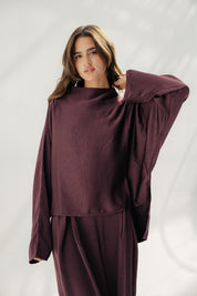 TOP SATIN Burgundy