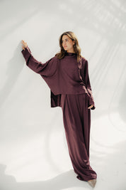 TOP SATIN Burgundy