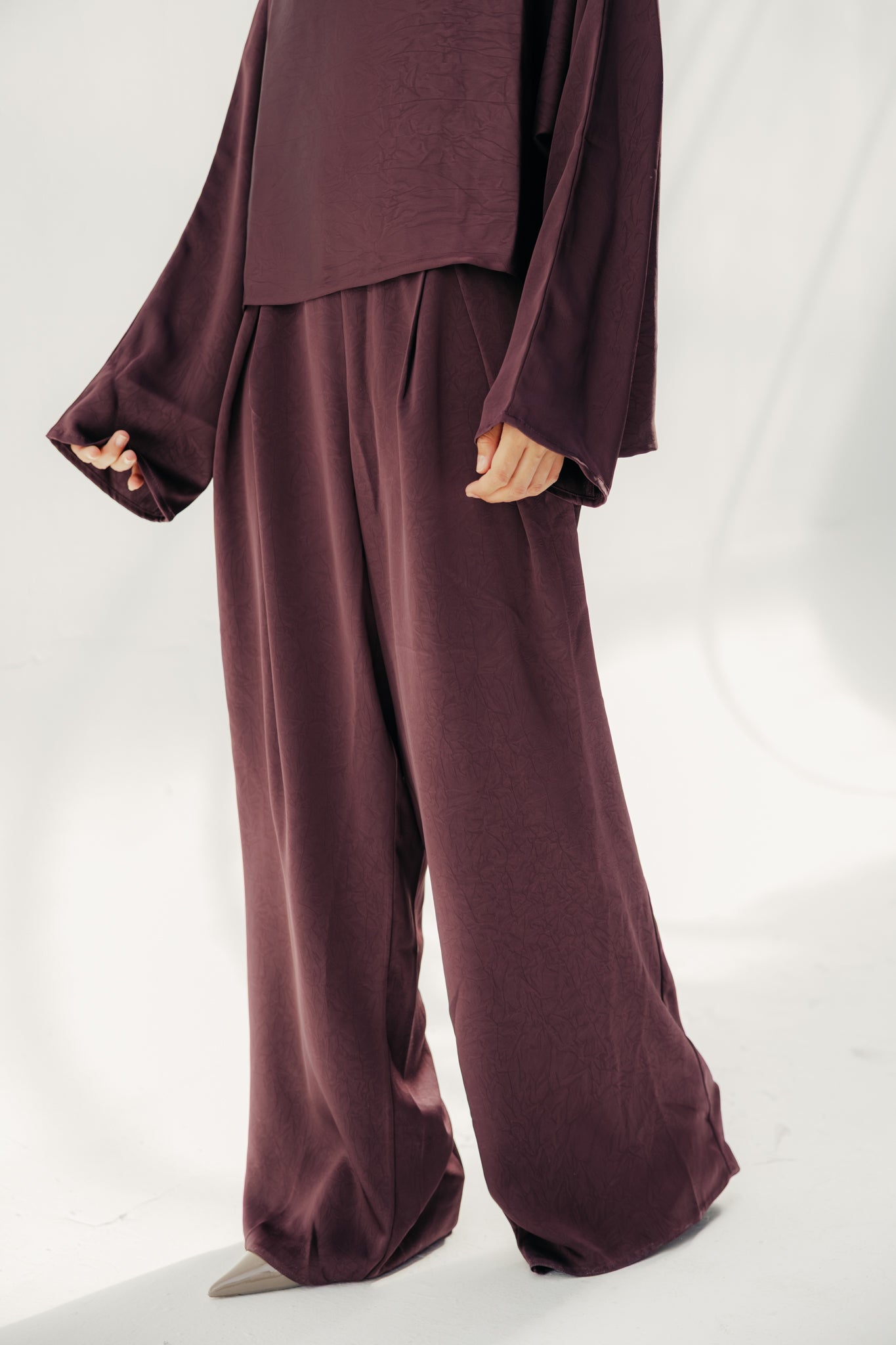 Pants Satin Burgundy