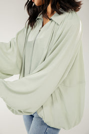 Satin Serenity Ensemble - Jacket Mint