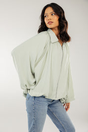 Satin Serenity Ensemble - Jacket Mint