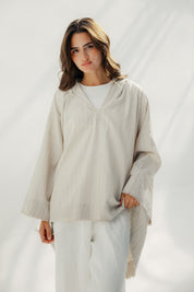 Linen Plain Top Beige