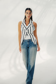 The Solano vest White and Black