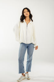 Satin Serenity Ensemble - Jacket White