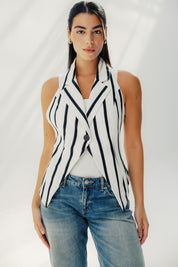 The Solano vest White and Black