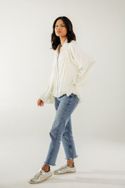 Satin Serenity Ensemble - Jacket White
