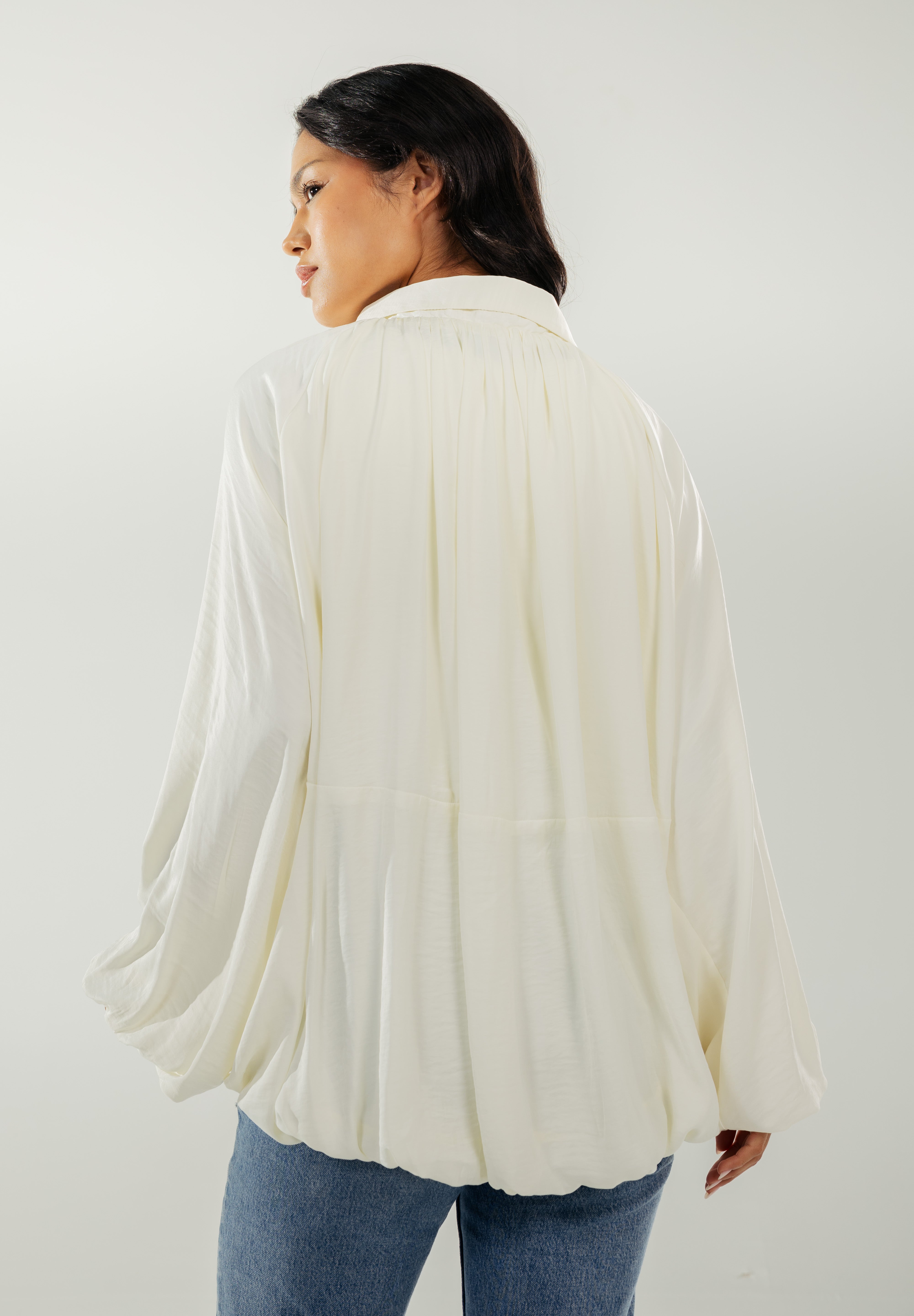 Satin Serenity Ensemble - Jacket White