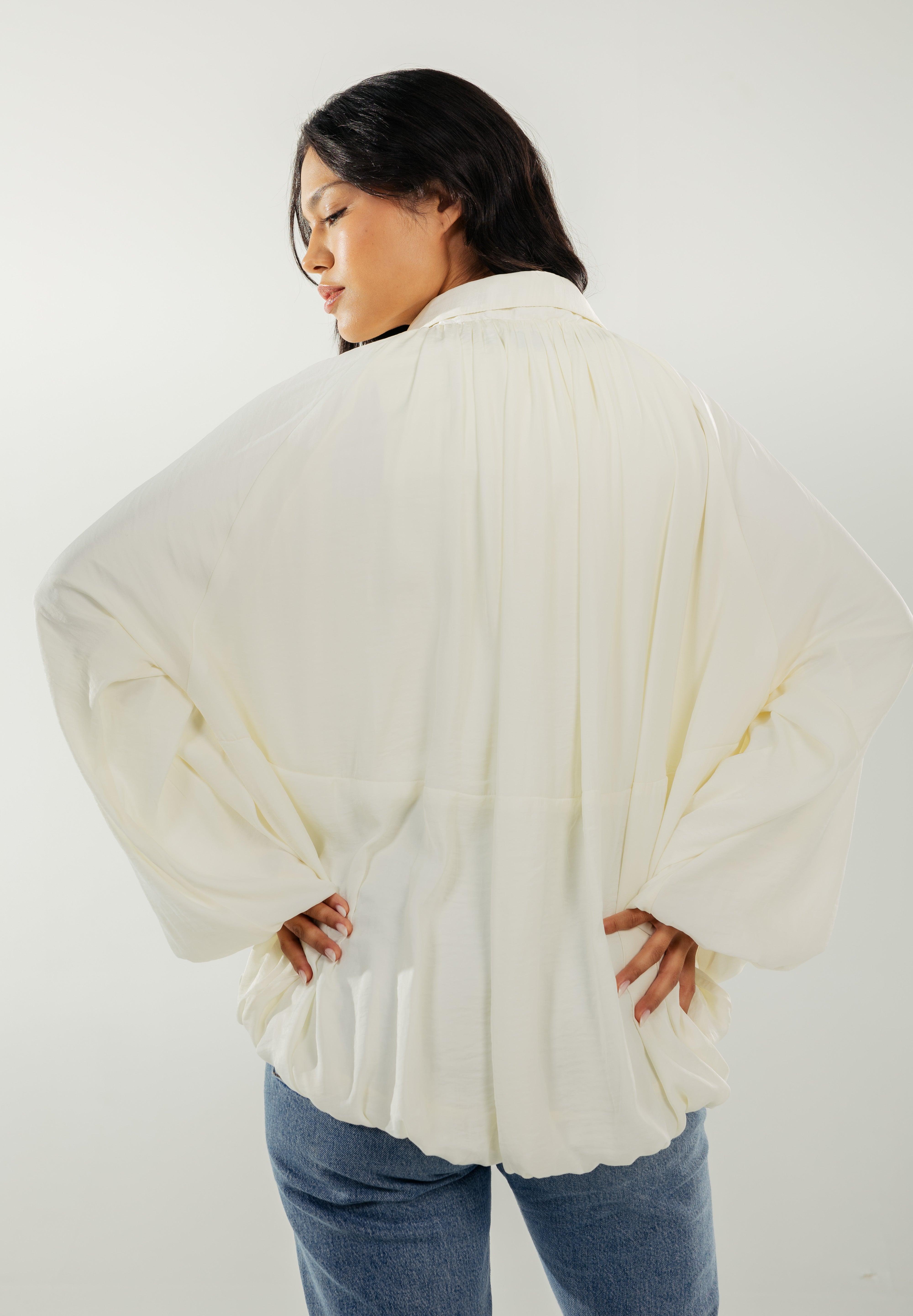 Satin Serenity Ensemble - Jacket White