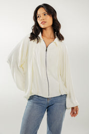 Satin Serenity Ensemble - Jacket White