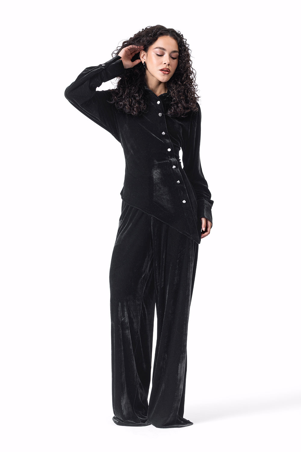 The Midnight velvet pants Black