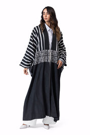 The Noor Striped kaftan Black