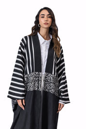 The Noor Striped kaftan Black