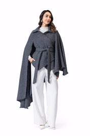Al Sahar Wrap Cape Dark Grey