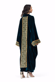 Al Qamar Velvet kaftan Green