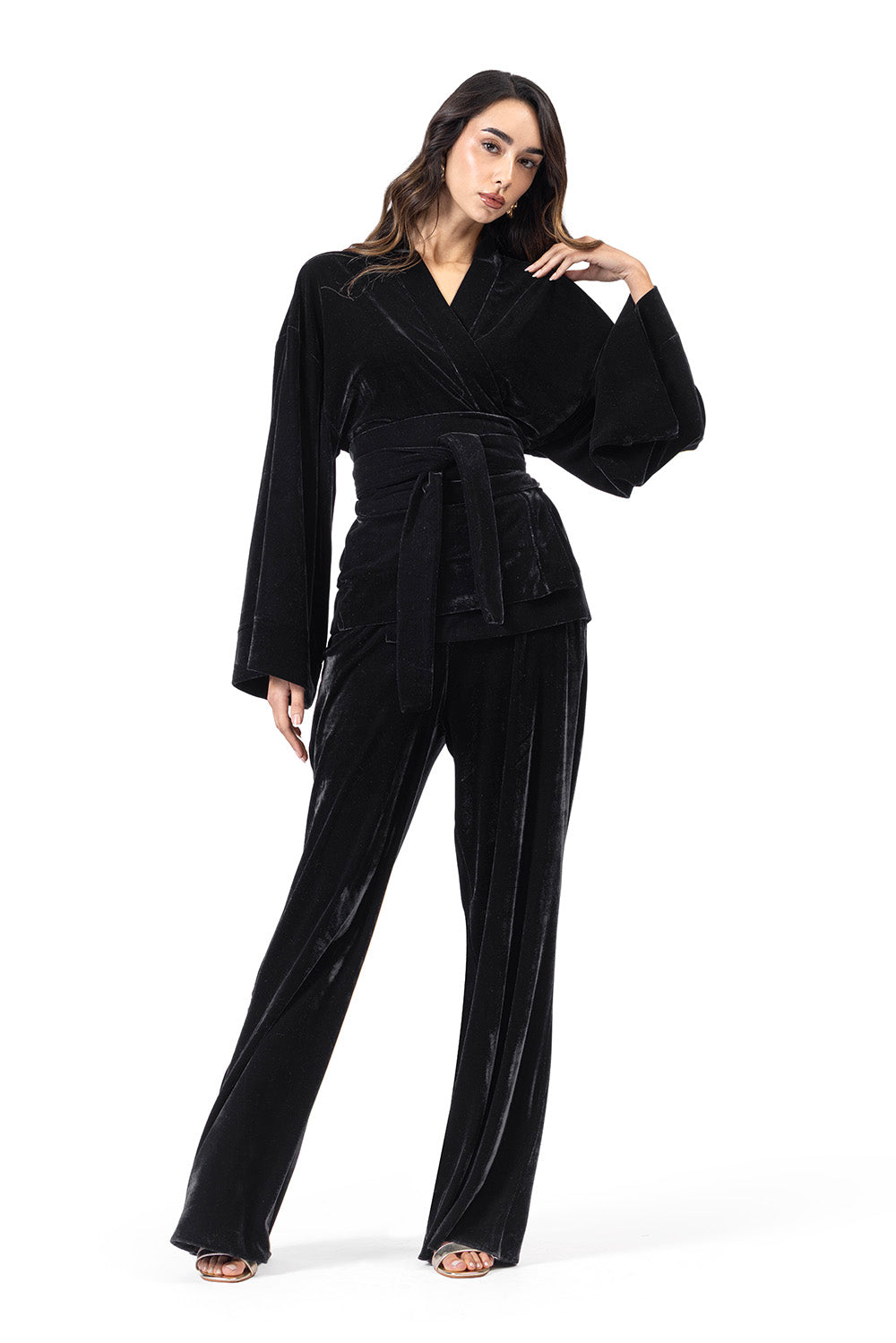 The Safa Velvet top Black