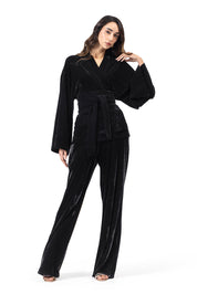 The Safa Velvet top Black