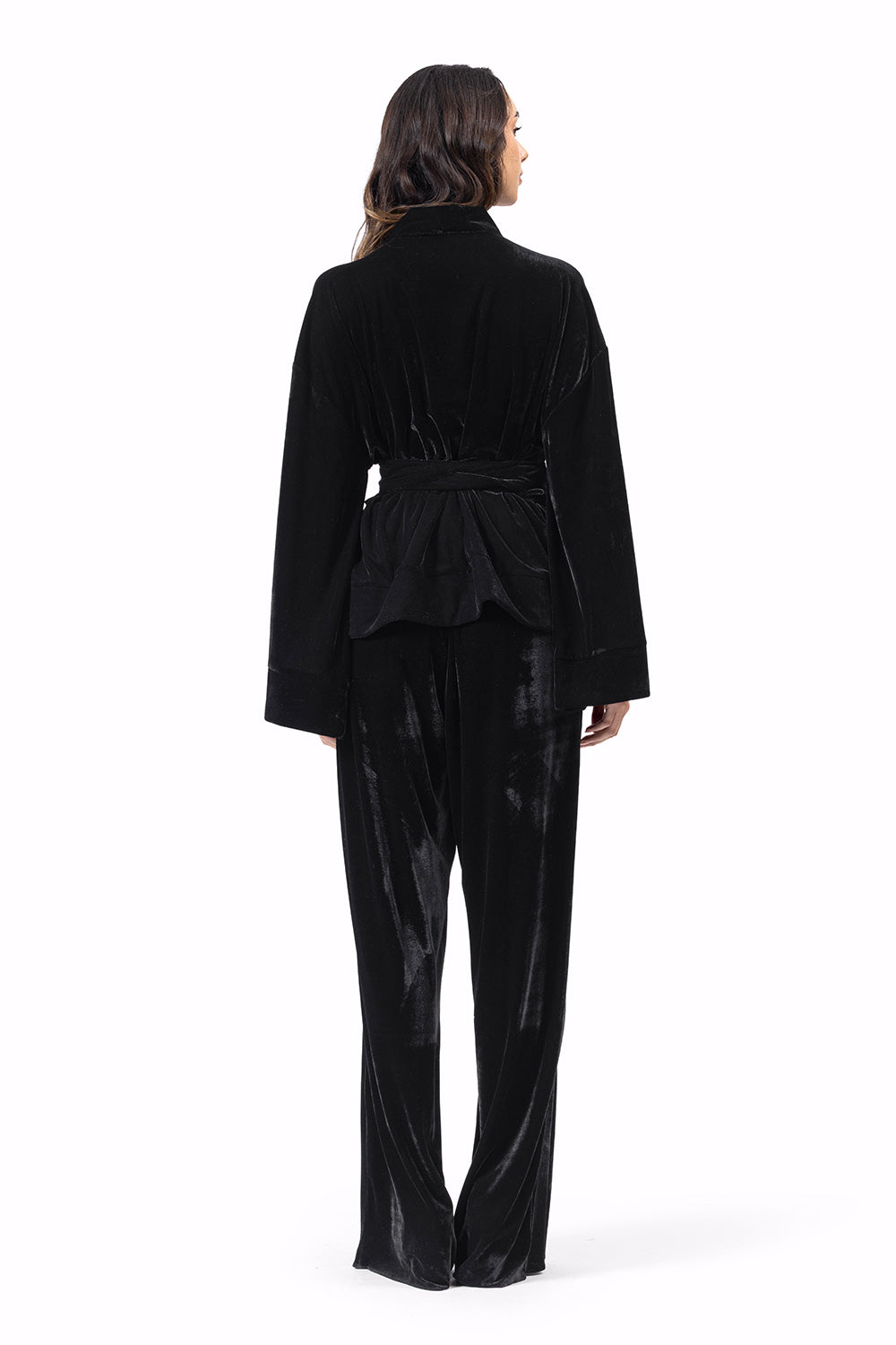 The Safa Velvet top Black