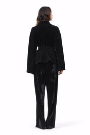 The Safa Velvet top Black