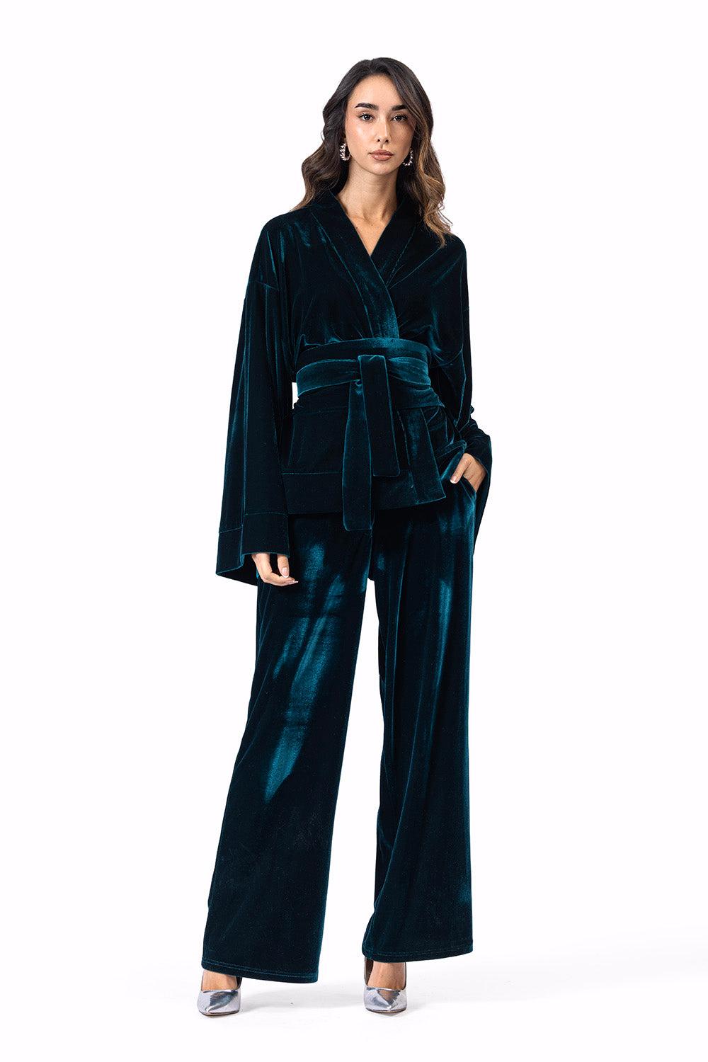 The Safa Velvet top Green