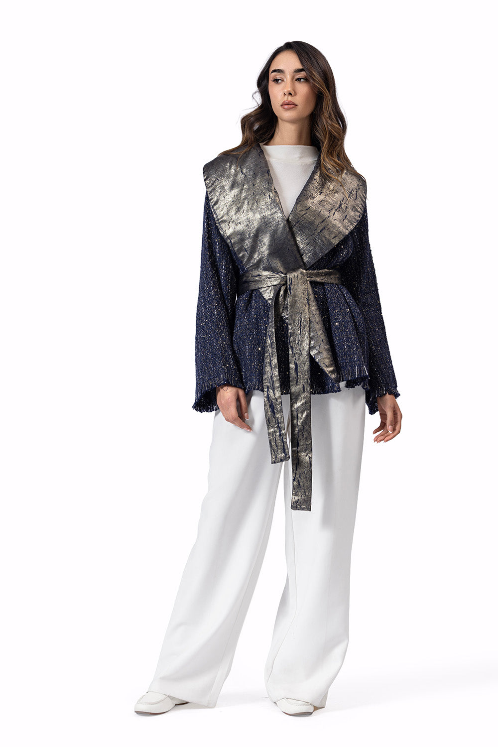 The Layali Jacket Navy Blue & Gold