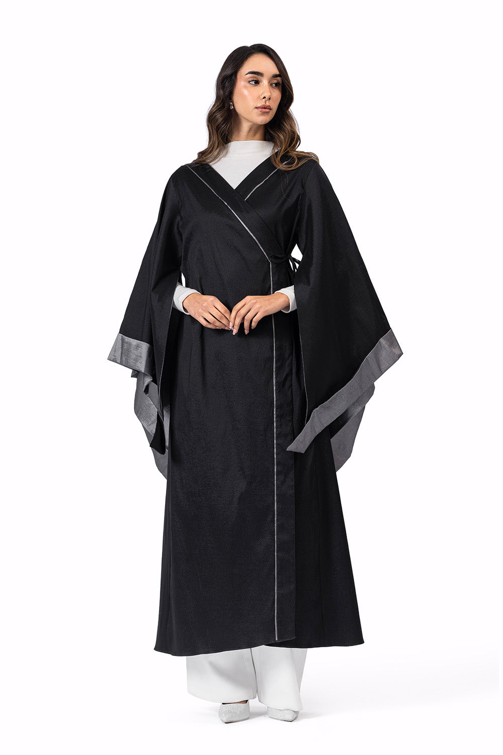 The Dalila kaftan Black & Grey