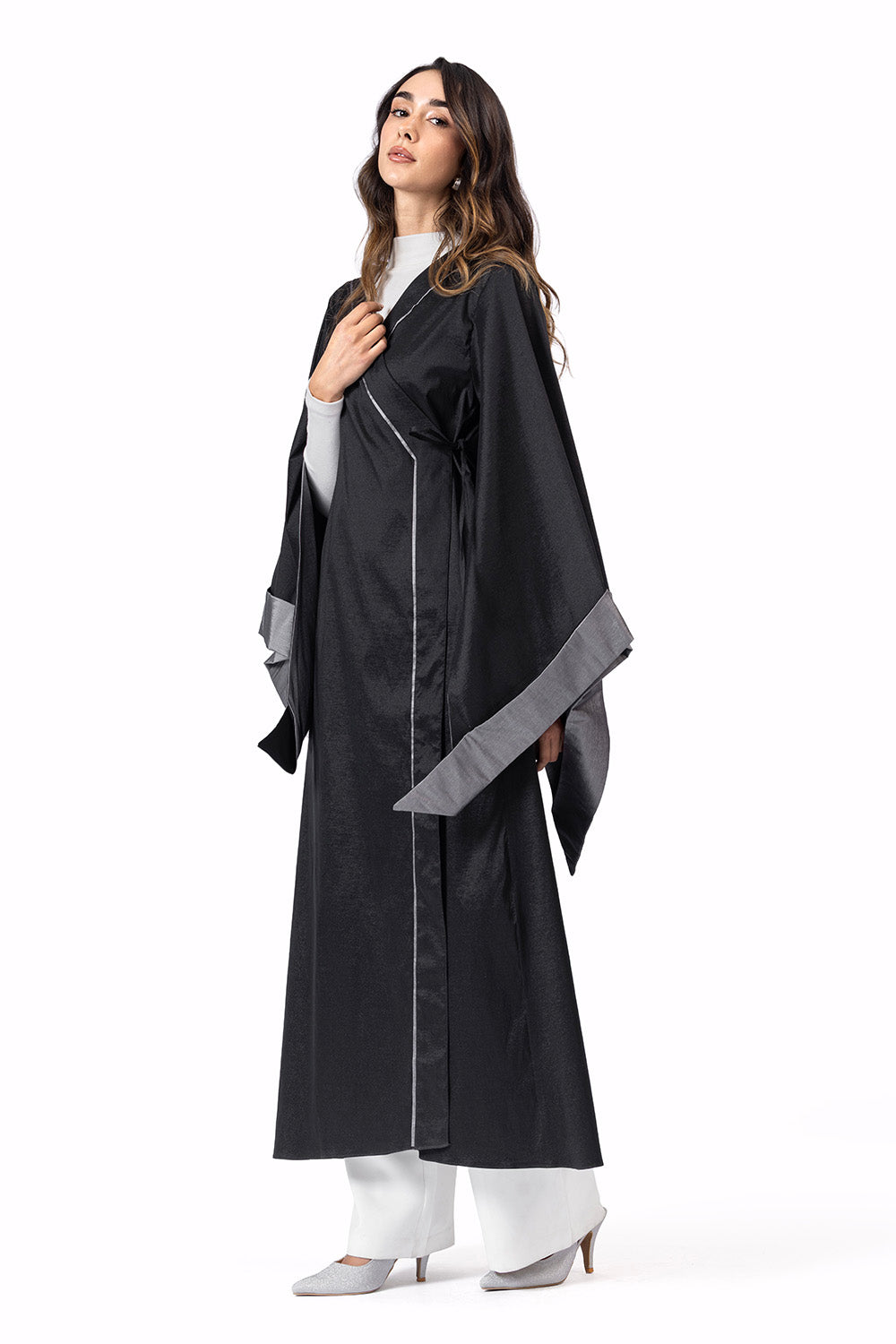 The Dalila kaftan Black & Grey