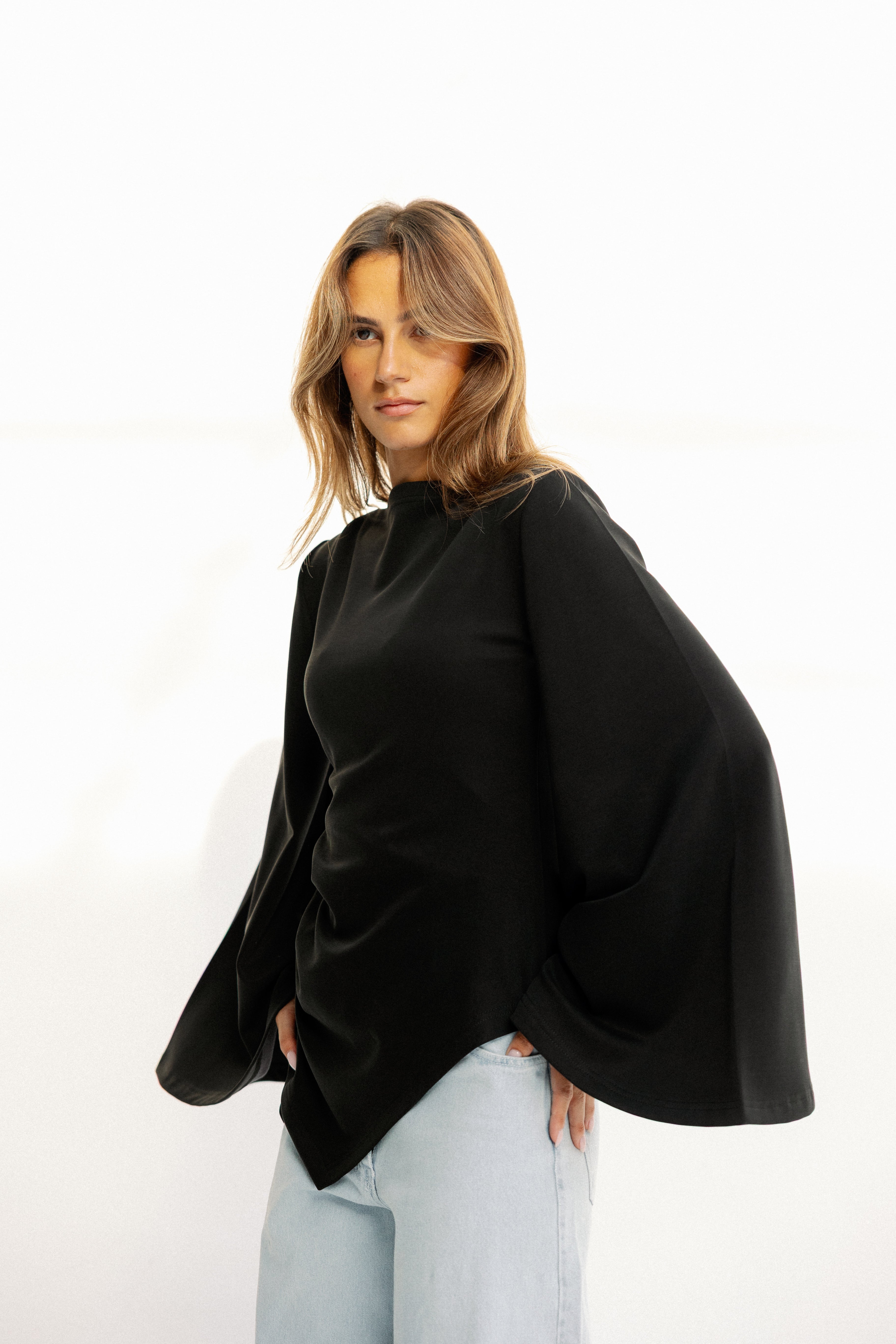 The offset top Black