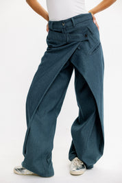 Cross-Panel Denim Trousers