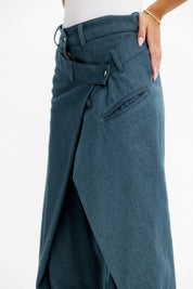 Cross-Panel Denim Trousers