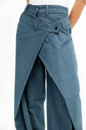Cross-Panel Denim Trousers