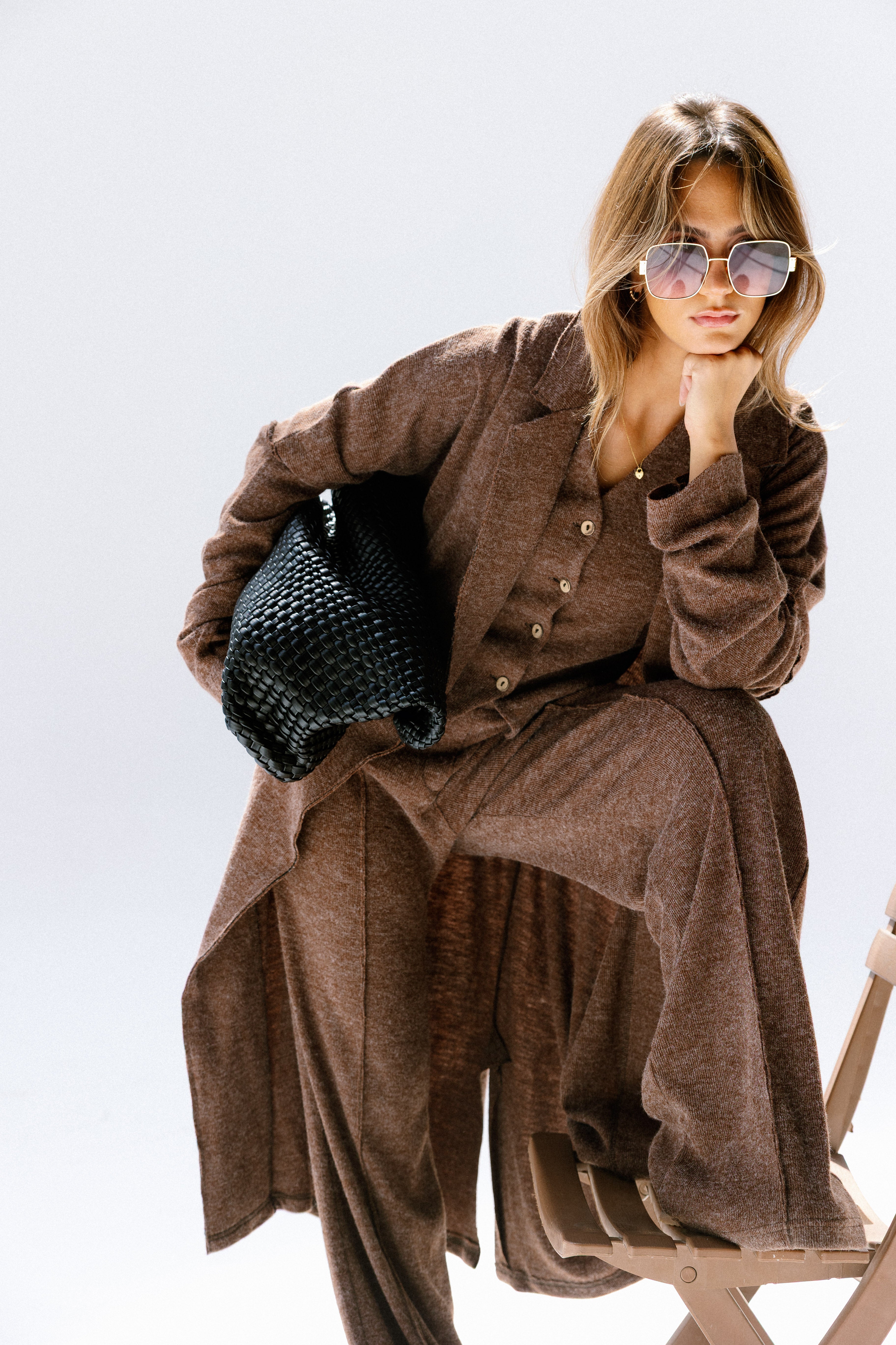 The solace cardigan Brown