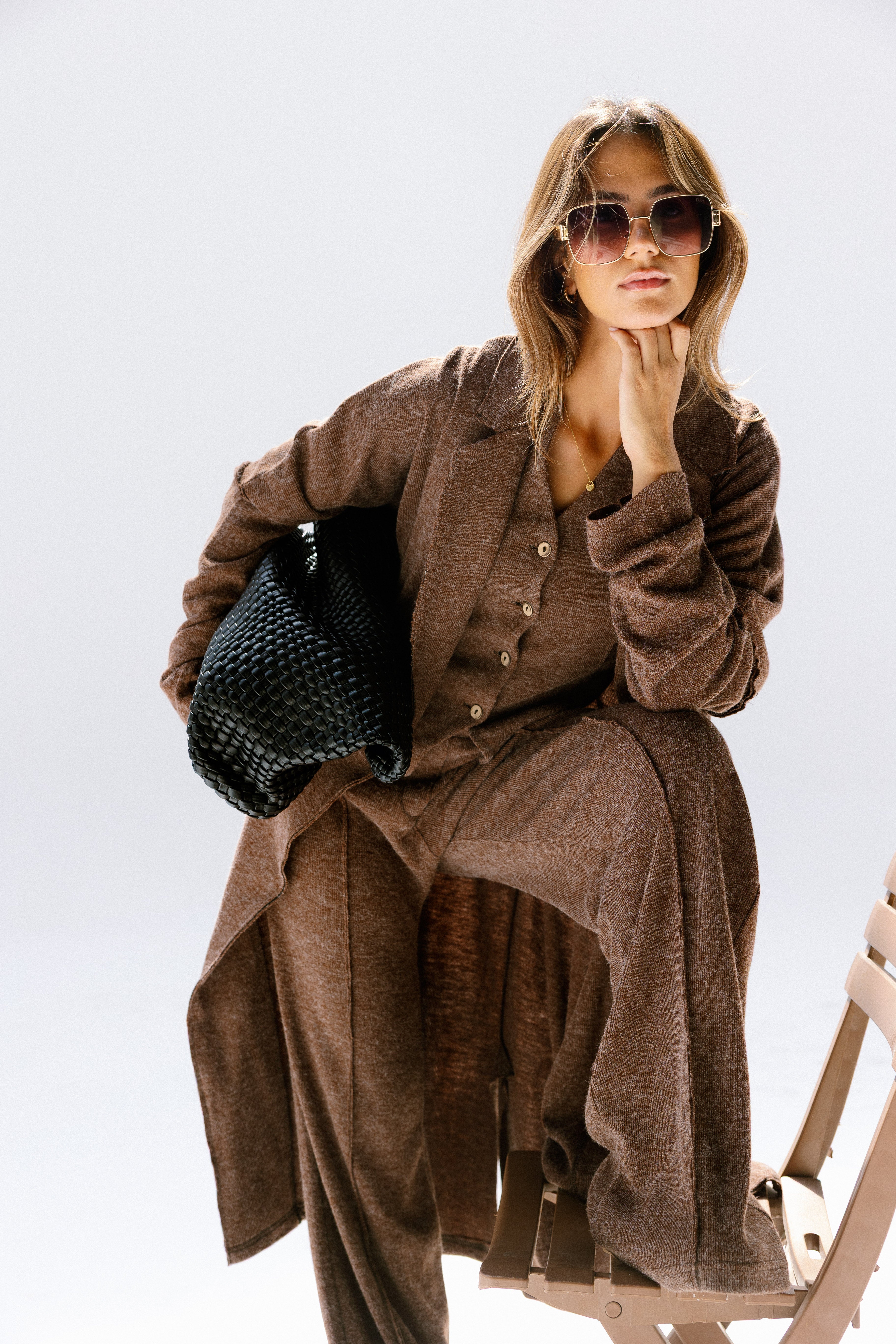 The solace cardigan Brown