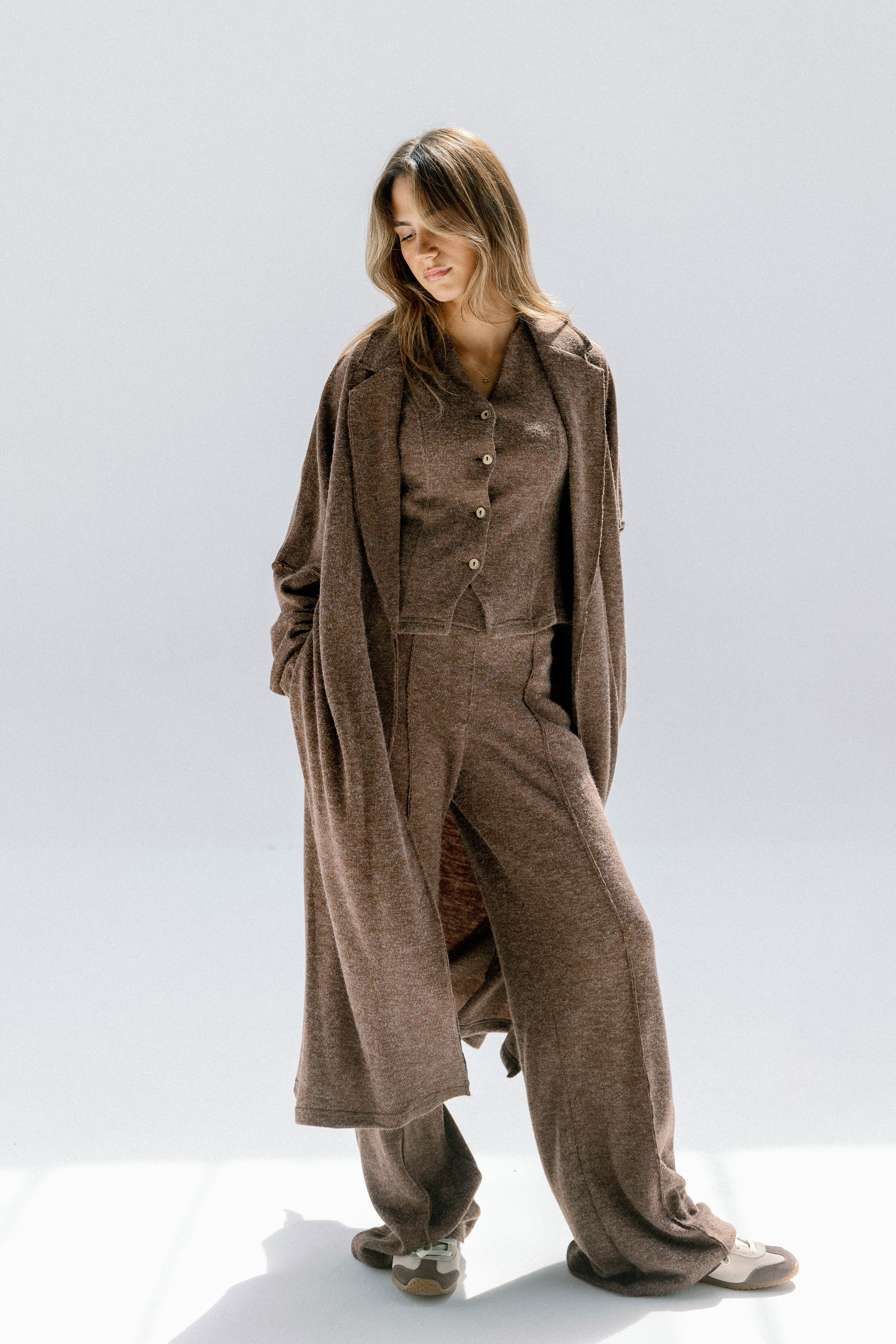 The solace cardigan Brown