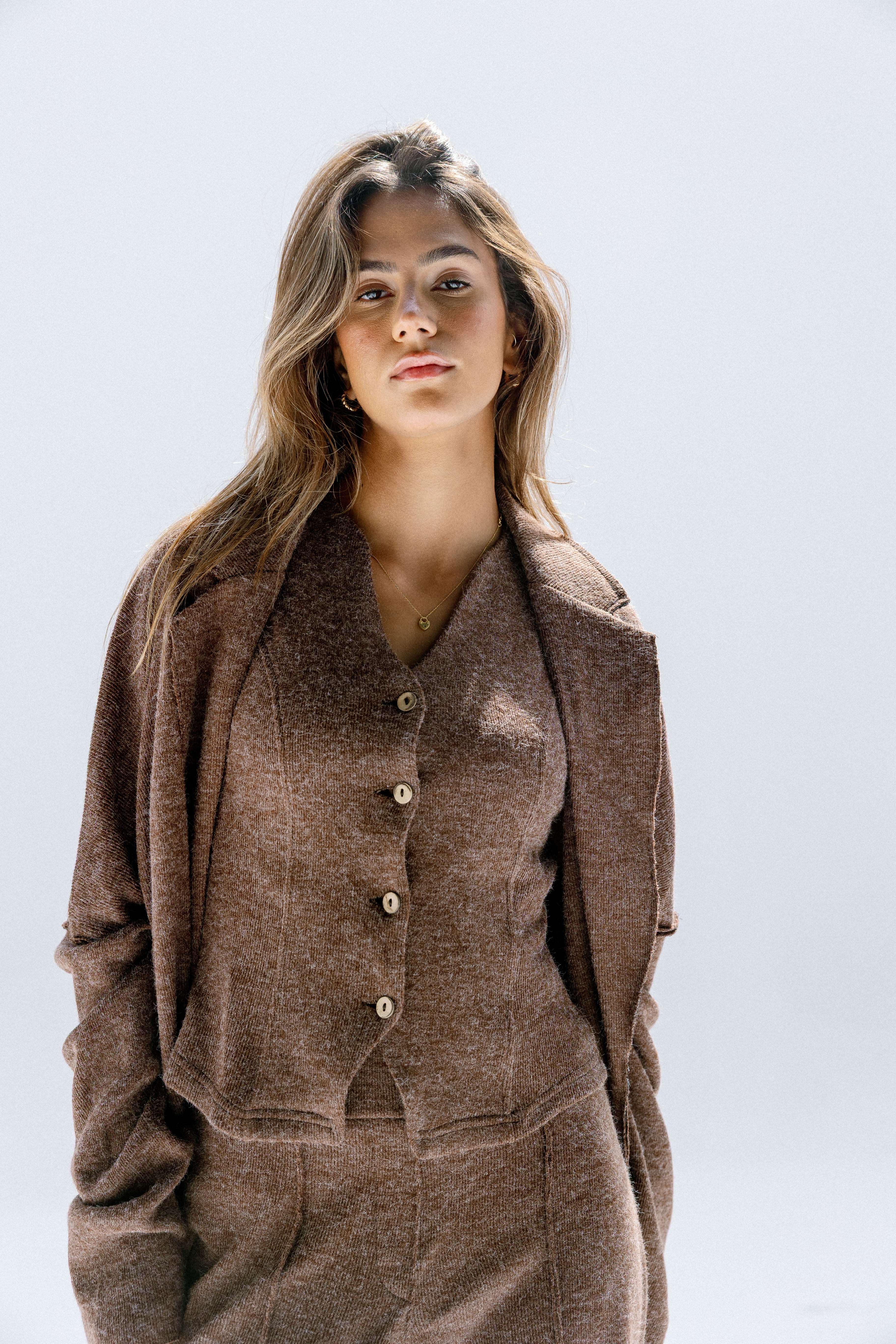 The solace cardigan Brown